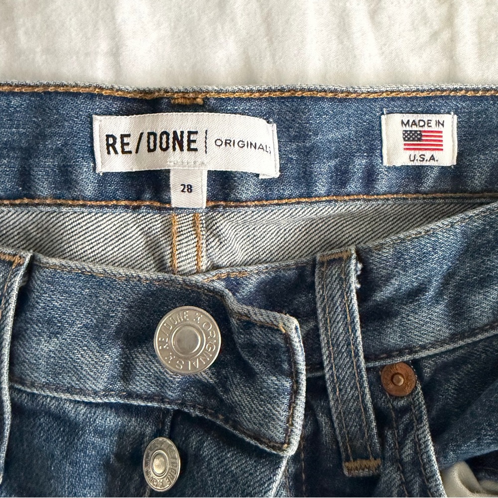 Re/done Originals High Rise Ankle Crop Jeans 28
